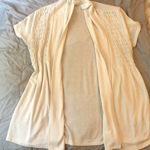 Cream short sleeve cardigan